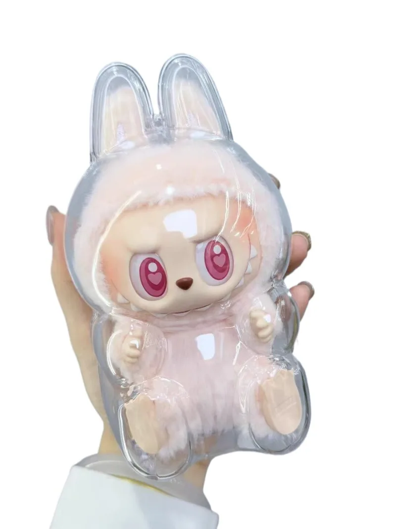 Transparent Protective Cover for Labubu Monster Toy Elf Doll Cover Storage Box Cute Elf Plushie Display Cover for Party Dolls