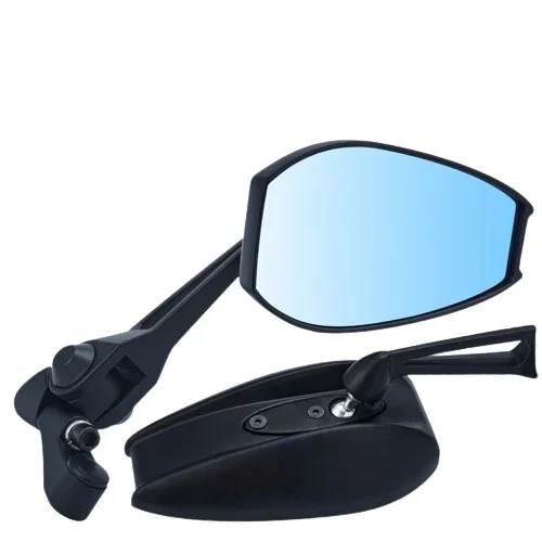 Motorcycle Rear View Mirrors Aluminum Motorcycle Blue Lens Anti Glare Rearview Mirror