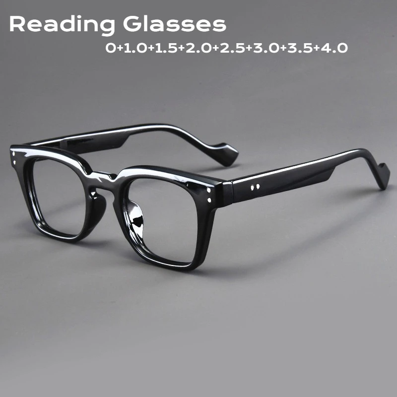 Trendige 2026 Großrahmige Quadratische Lesebrille Vintage Mode Altersweitsichtbrille Unisex Retro Optische Brillen Dioptrien 0-4.0