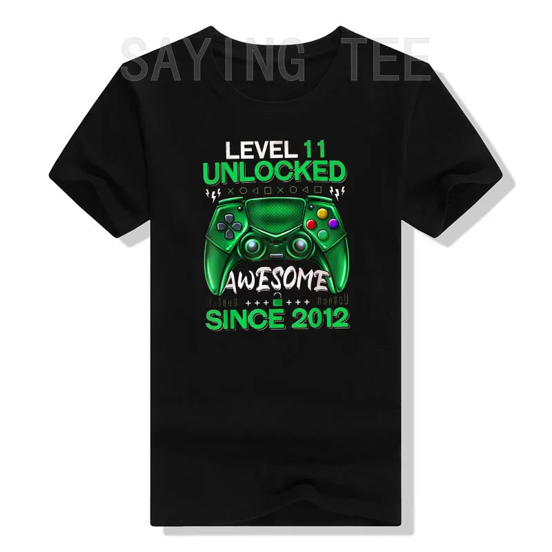 

Level 11 Unlocked Awesome Since 2012 11th Birthday Gaming T-Shirt Funny Video Game Lover Gamer Graphic Tee Top Sons Nephew Gifts