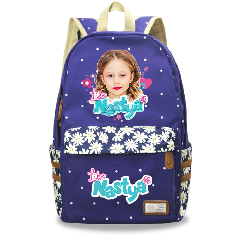 Children School Bag Like Nastya Printed Backpack for Middle School Students Bookbag Travel Bags Canvas Backpack for Boys Girls