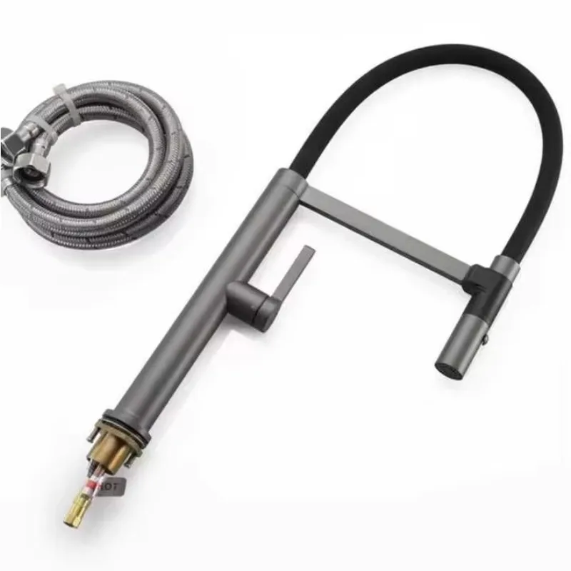 ZC1-Modern Single-Hole Kitchen Faucet Dual Brass Ceramic Handles 3-in-1 RV Three-Flow Water Purifier for Hot Cold Drinking Sink