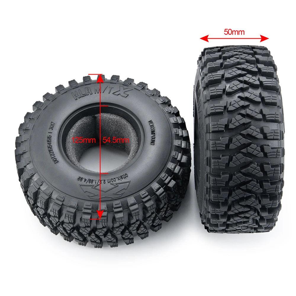 AXSPEED 1/4Pcs 2.2inch Beadlock 125mm Soft Rubber Wheel Tires Tyres for Axial Wraith TRX-4 1/10 RC Crawler Car Truck Model Parts