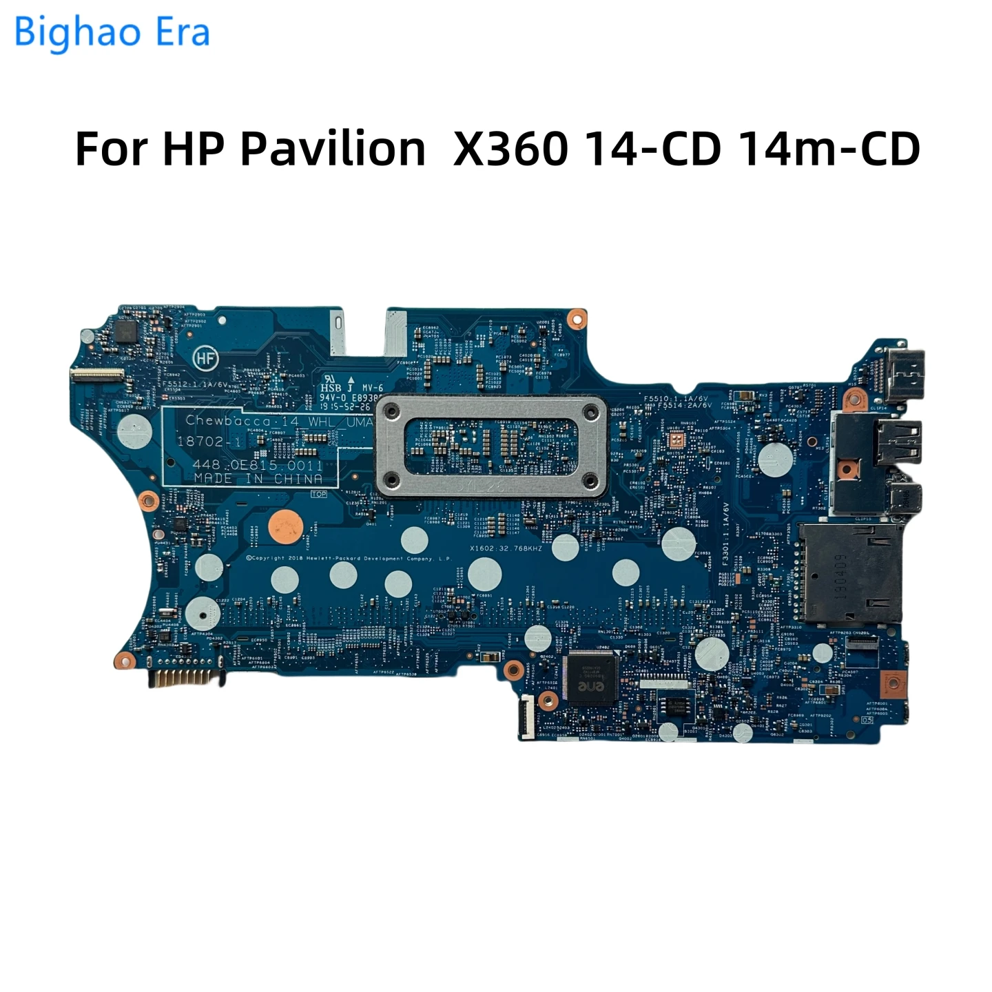 Hp pavilhão x360 14-cd laptop motherboard 18702-1, com i3-8145u i5-8265u i5-10210u cpu ddr4 l36454-601 l36455-601 l72535-601