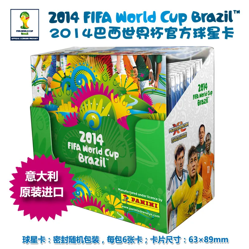 Panini 2014 FIFA World Cup Brazil Full Display Box Original Italy Import Football Player Collection Trading Cards Gift Toys