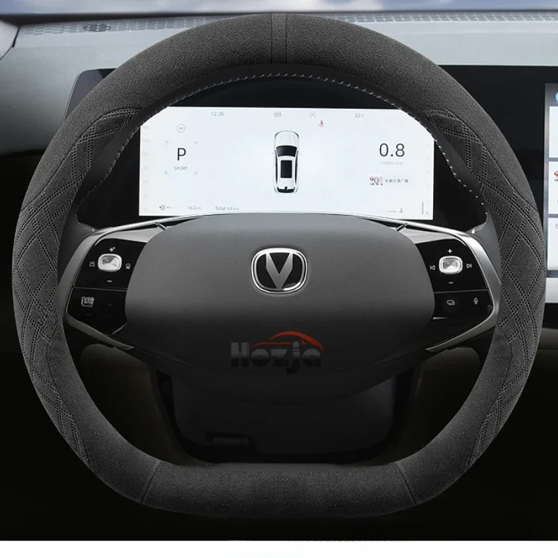 

Suede Leather Car Steering Wheel Cover for Changan UNI T UNI-T 2022 2023 2024 2025 2026 Car-styling Auto Accessories