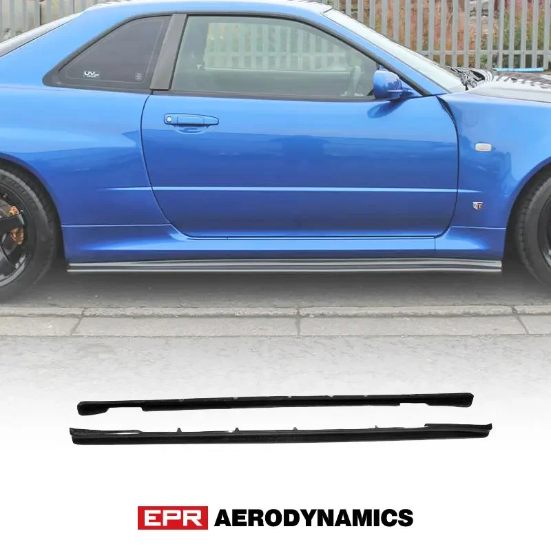 

Car-styling For Nissan Skyline R34 GTR Carbon Fiber NIS Style Side Skirt Extension