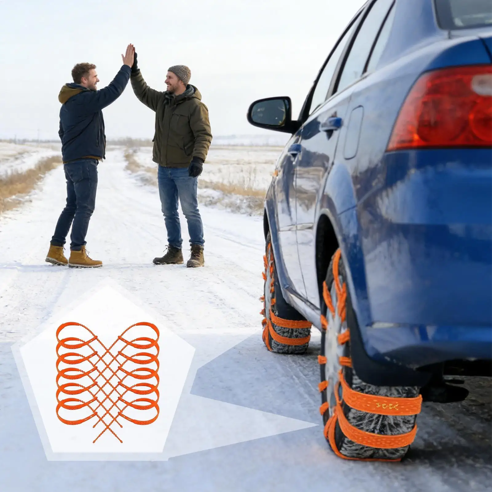 Snow Chains For Car Tires Portable Reusable Wear Resistant Snow Traction Car Winter Wheels Traction Chain For Vacation Holiday