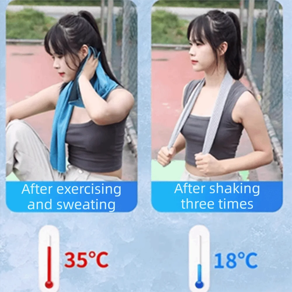 Toalha Refrescante Respirável Ultra Macia de Secagem Rápida em Microfibra para Prevenção de Insolação, Leve para Yoga, Natação e Academia