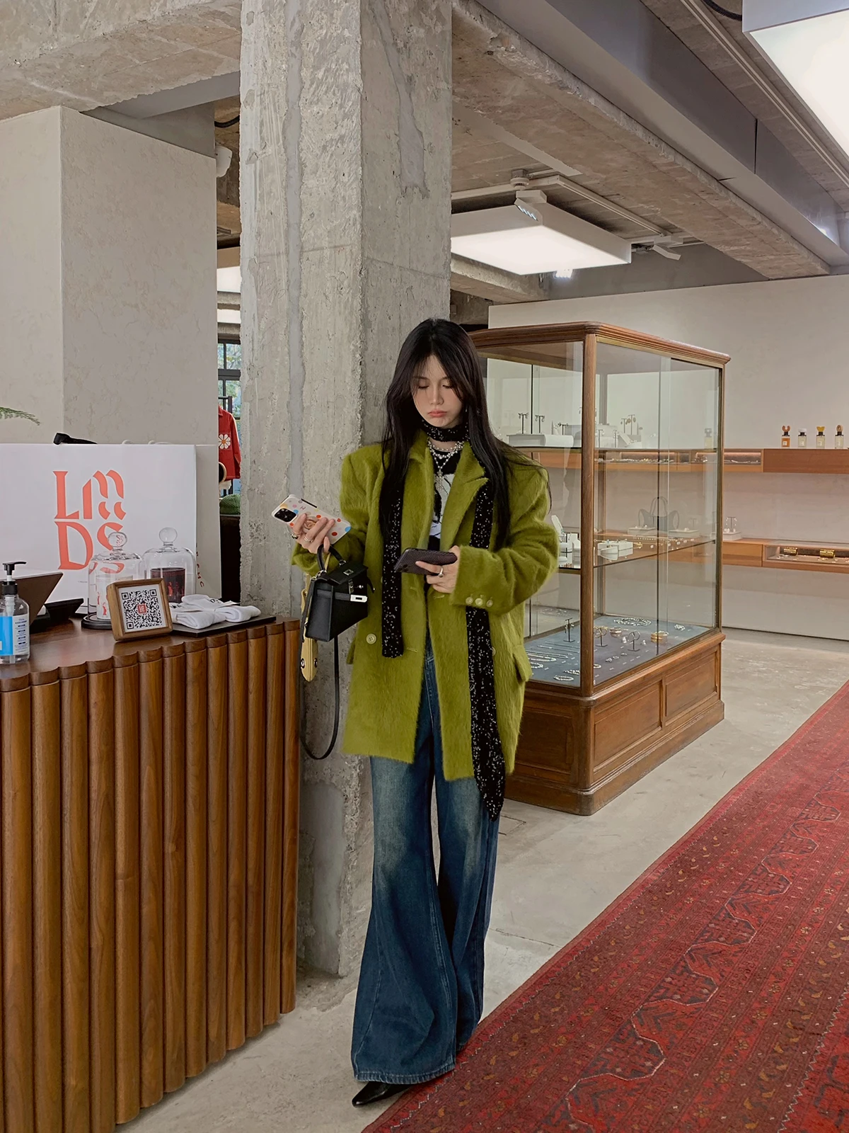 IUIU 온라인 캐주얼 토끼 벨벳 코튼 재킷 퓨어 컬러 앙고라 토끼털 아우터 고품질 레저 슈트 여성 패션