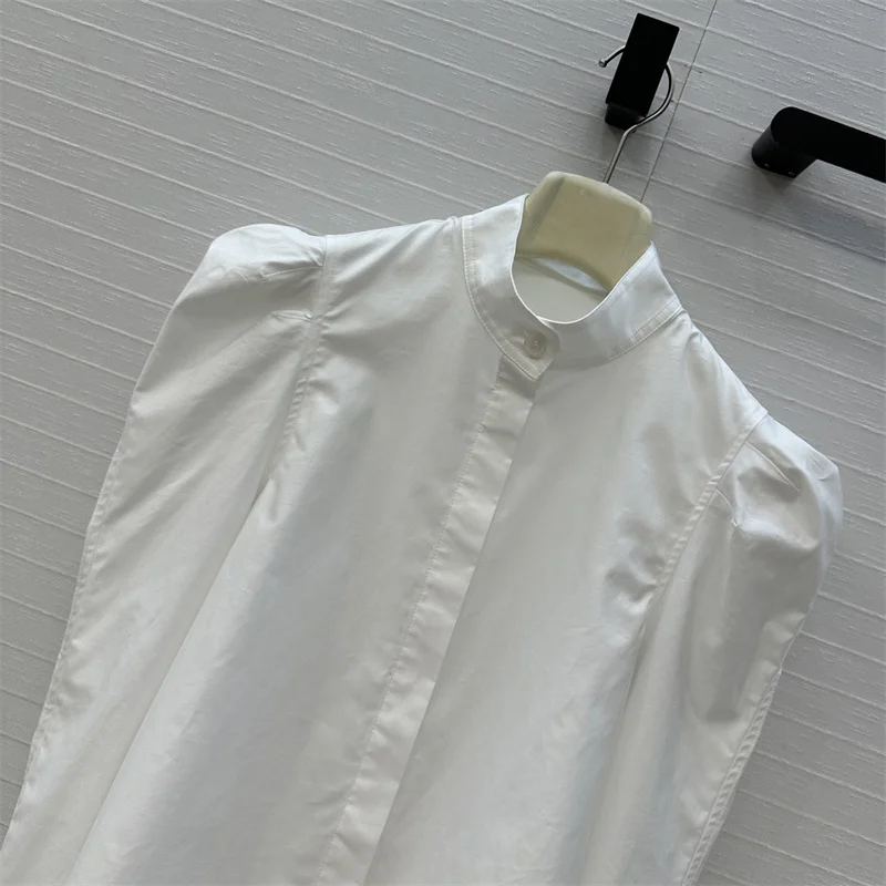 Camicia da donna Nuovo autunno 2025 monopetto slim fit top a maniche lunghe Camicetta da donna in puro cotone di alta qualità Abbigliamento da donna