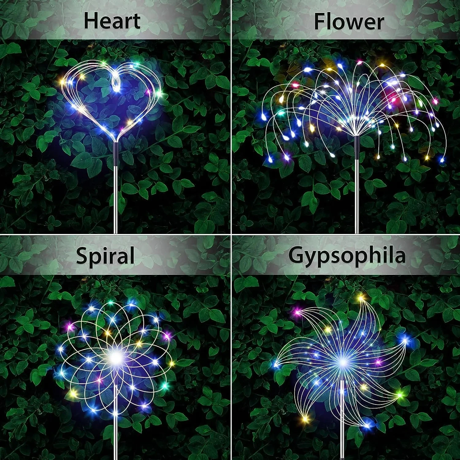 Solar Jardim Firework Lights, impermeável Fairy Lights, Starburst Lights, Paisagem Lâmpada, ao ar livre, 4 PCs, 6 Pack, 4 PCs, 6PCs