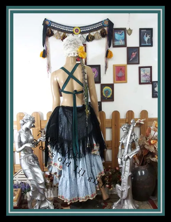 Belly Dance สะโพกผ้าพันคอผ้าพันคอยิปซี Tribal Belly Dance ผ้าพันคอสามเหลี่ยมผ้าพันคอสะโพก HS1010-36