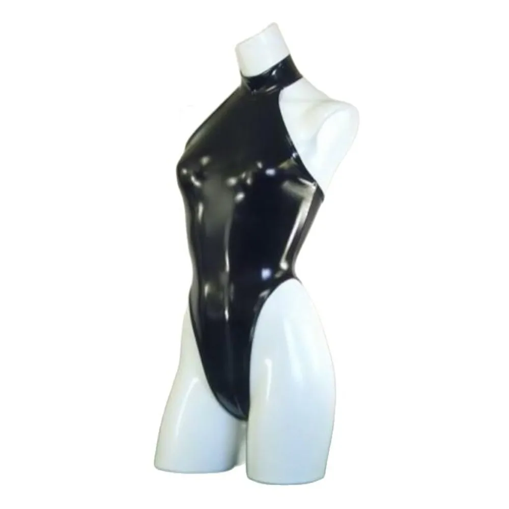 Brand Sexy PVC Faux Leather Halter Bodysuit Teddies Erotic Lingerie High Cut Body Suit Leotard Catsuit Club Party