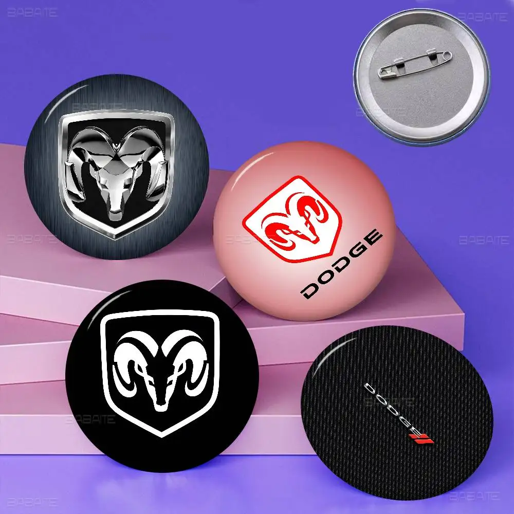 D-Dodge Ram Truck New  Brooches Soft Button Pin Funny Silly Gnarpy on A Skateboard Meme Badge Gamer Collection Gifts