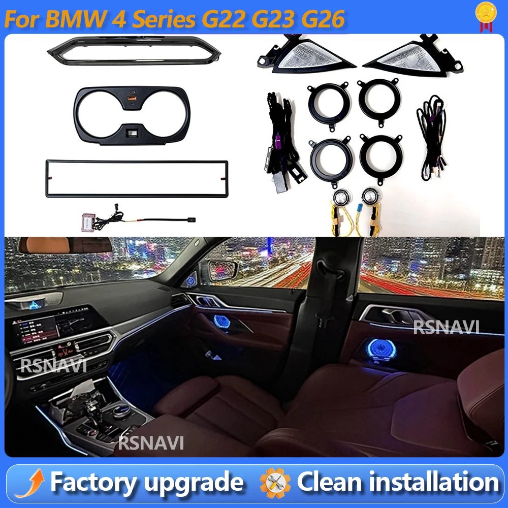 

Светодиодная подсветка салона для BMW 4 серии G22 G23 G26, 11 цветов, комплект для улучшения интерьера, светящиеся элементы для A-стойки, автомобильные аксессуары
