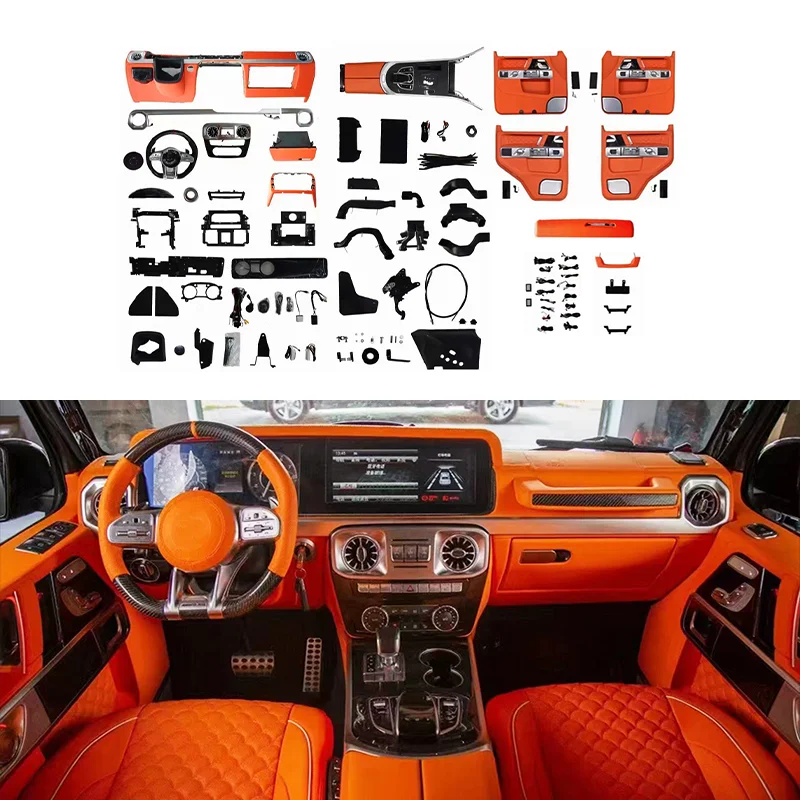 2002-2018 Upgraded W464 Interior Package Orange Interior Assembly Old to New Interior Full Set for Mercedes Benz G-Class W463