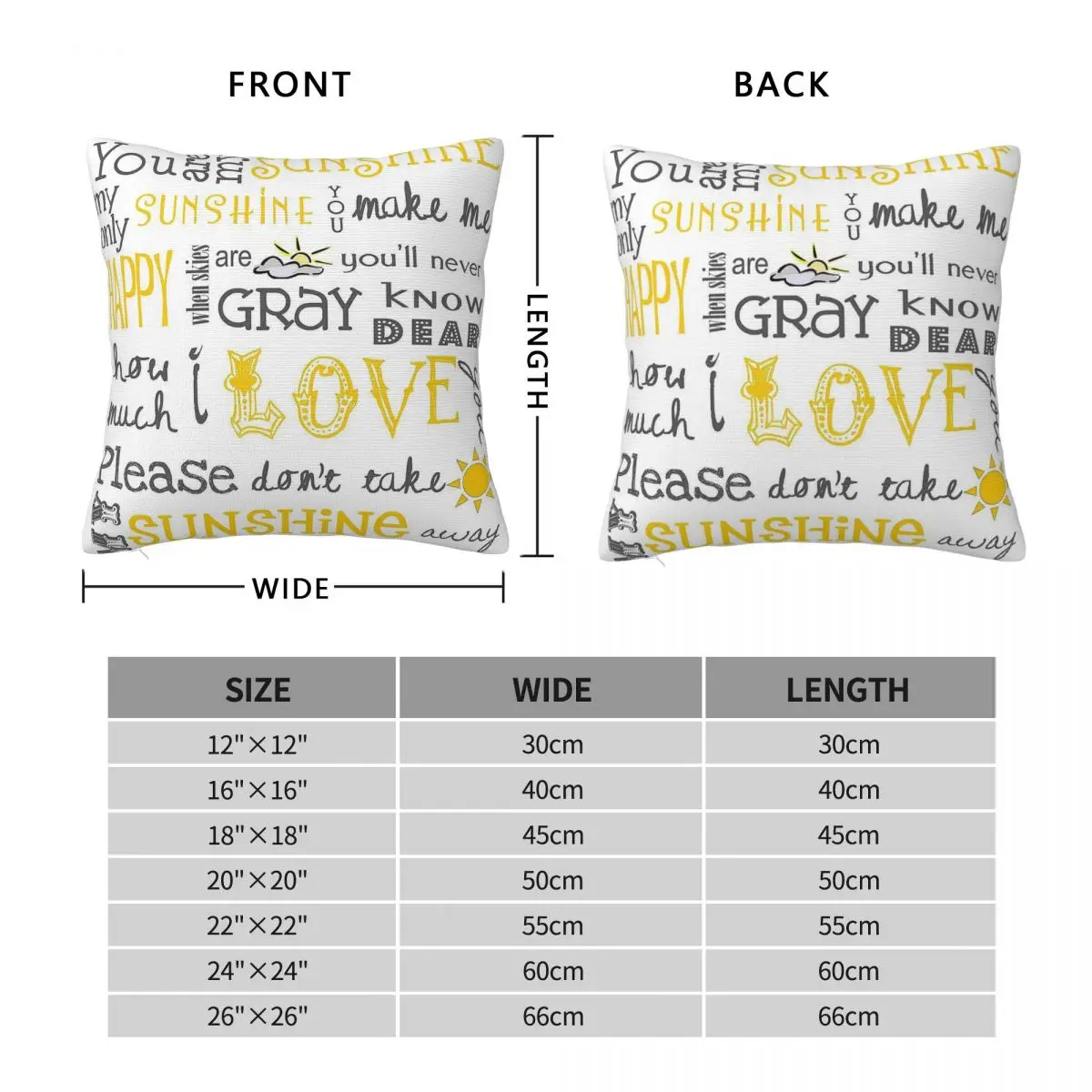 Christina Perri You Are My Sunshine Square Pillowcase Polyester Linen Velvet Pattern Zip Decor Pillow Case Sofa Cushion Cover