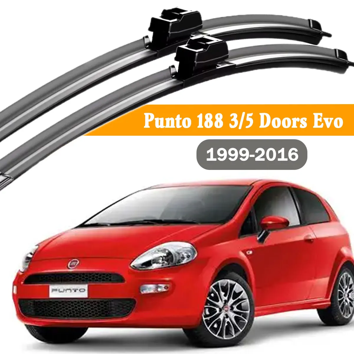 

2PCS Car Front Windshield Wiper Blade For FIAT Punto 188 3 Doors 5 Doors Evo 1999-2016 Windscreen Window Rain Brushe Accessories