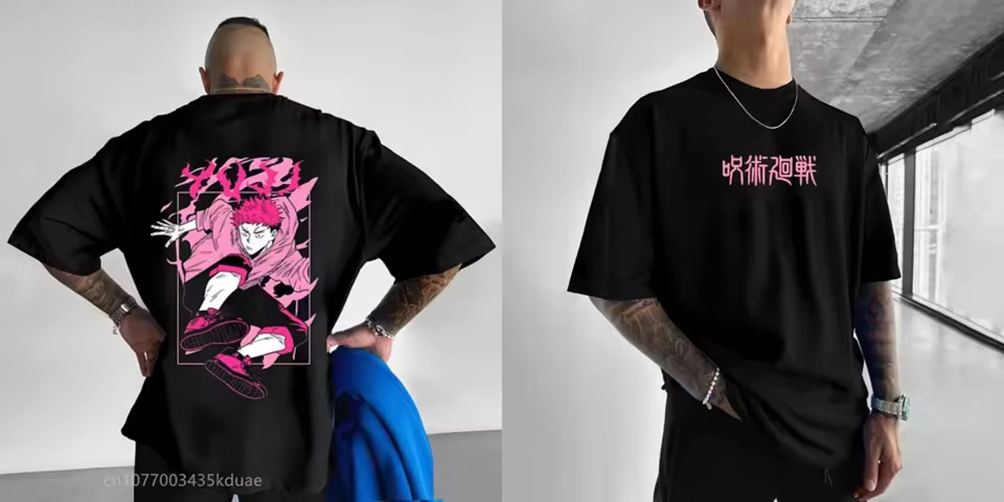 Jujutsu Kaisen Anime Men Clothing Tee Shirt Homme New in Top Haikyuu Tees short sleeve Round Neck Printing Pullover T-Shirts image 3