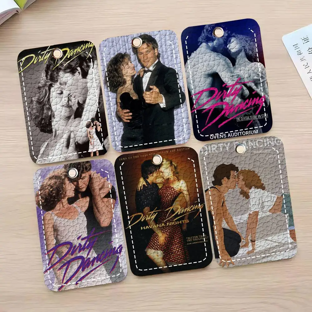 Classic Movie Dirty Dancing Card Case Keychain Access Card Bag Key Tag Ring Leather Card Holder Key Ring Access