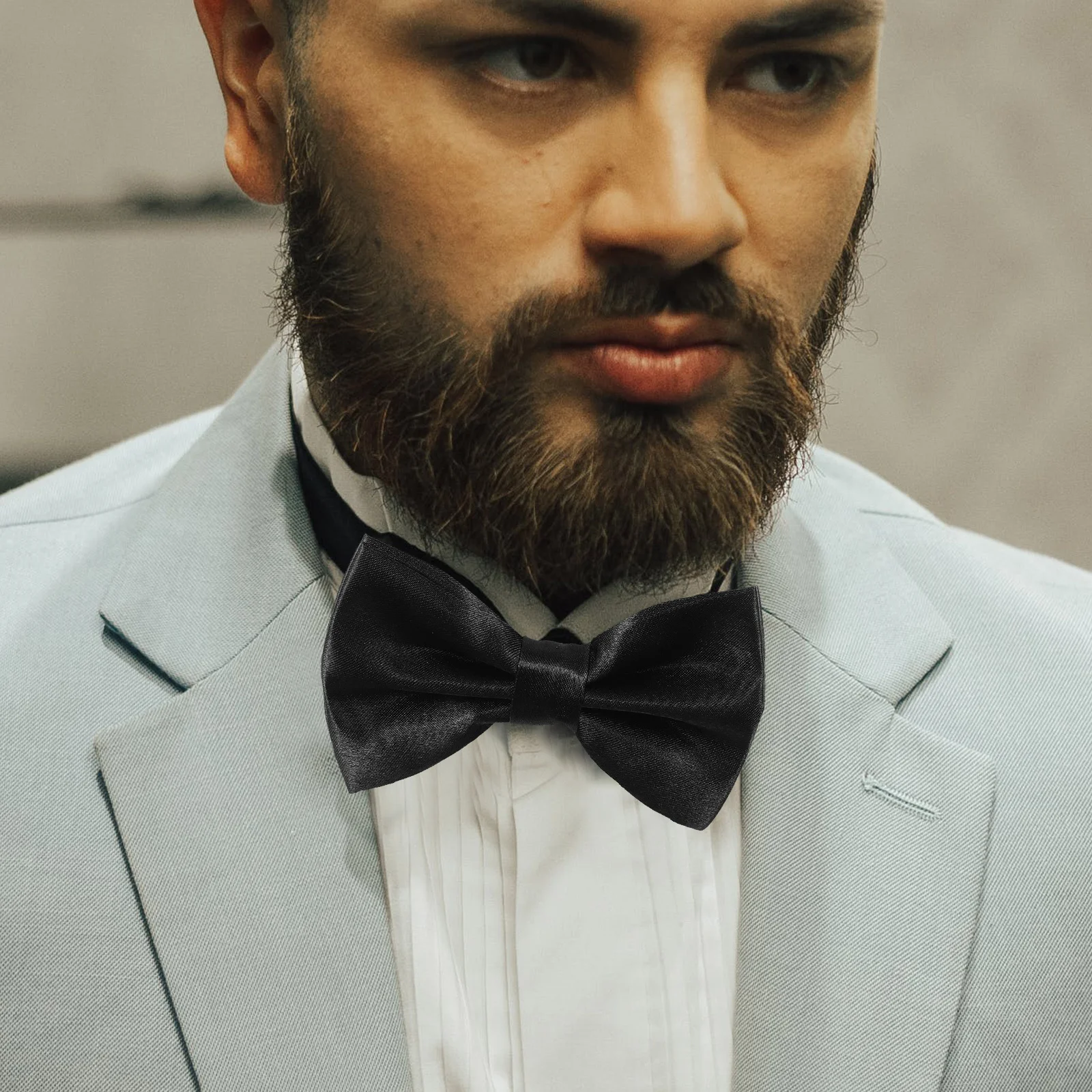 ربطة القوس فيونكة منديل مجموعة للرجال بدلة سوداء ترصيع سهرة العريس العريس جيب الساحات أزرار أكمام ملابس رسمية اكسسوارات