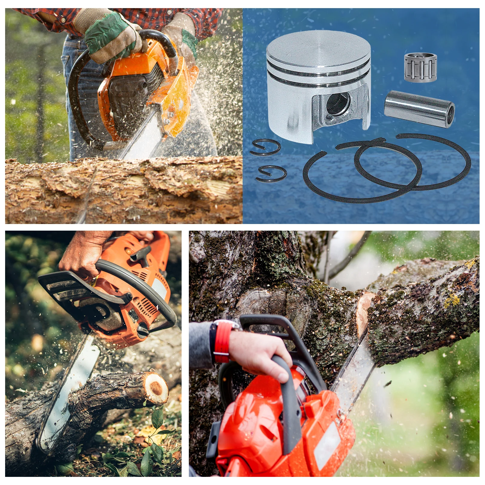 38mm Pierścienie tłokowe 10mm Łożysko igiełkowe z pierścieniem zabezpieczającym do piły łańcuchowej STIHL MS180 018 MS 180 Część zamienna 1130 030 2004 бензопила