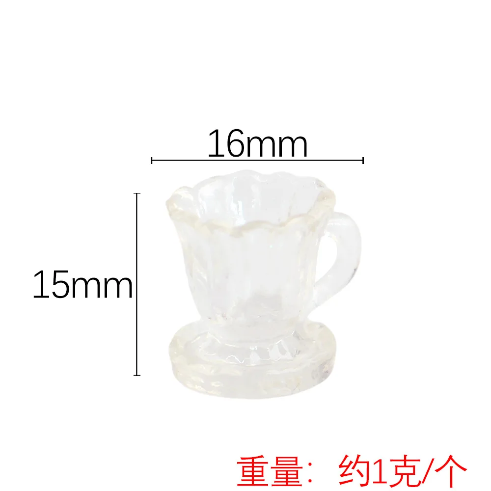 10pcs Mini Cups Coffee Milk Tea Cup with Handle Lace Edge Miniature Food Toy DIY Craft Accessories Desktop Decor Decoration