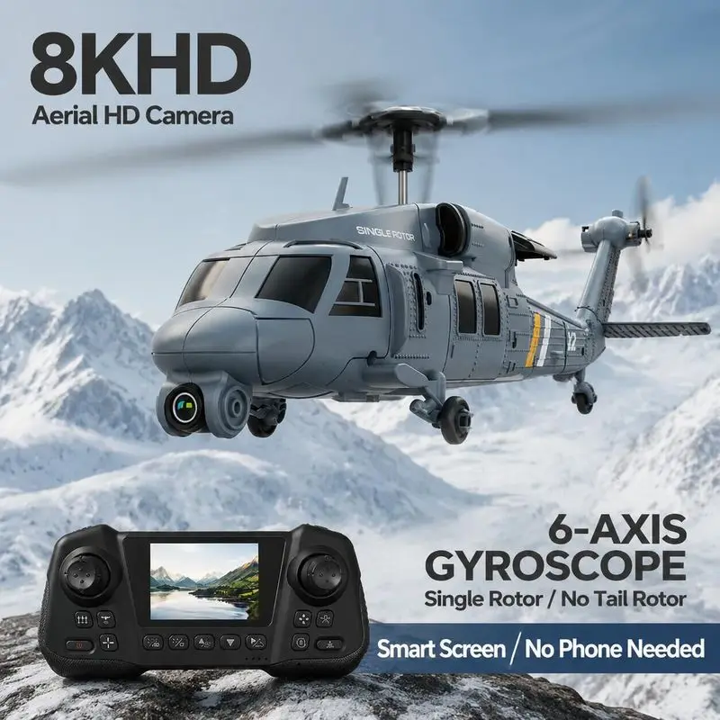 4D-L2 Remote Control Helicopter 1:33 Scale RC Aircraft Toy with One Key Takeoff Optical Flow Sensor Stable Flying Brushed Motor