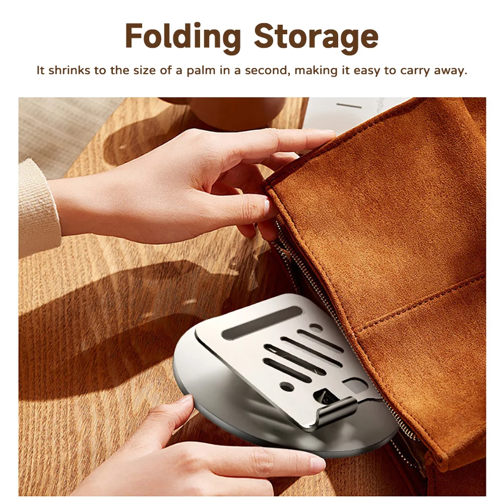 Universal Metal 360° Rotating Tablet Phone Holder Portable Adjustable Desktop Cooling Stand Foldable Mount For iPad Pro Xiaomi