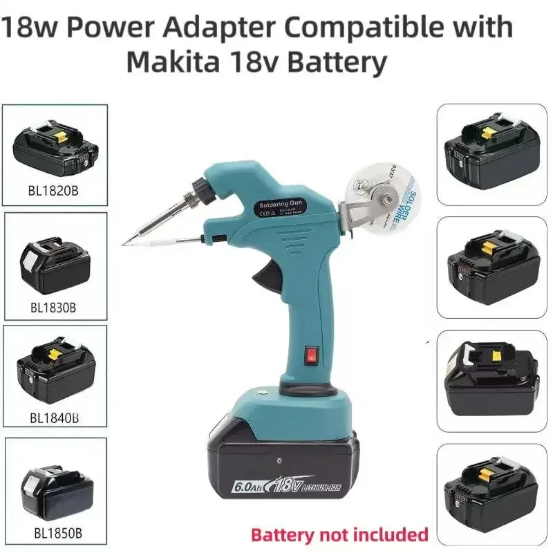 30W Battery Cordless Soldering Iron Kit for Makita 18v  Lithium-ion Welding Gun 30W With Ceramic Heater Welding（No battery）