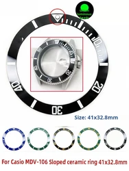 Mdv106 Bevel Ceramic Ring modify men Watch Accessories For Casio Swordfish Mdv-106 Digital Scale Green Luminous Beads Slant Ring