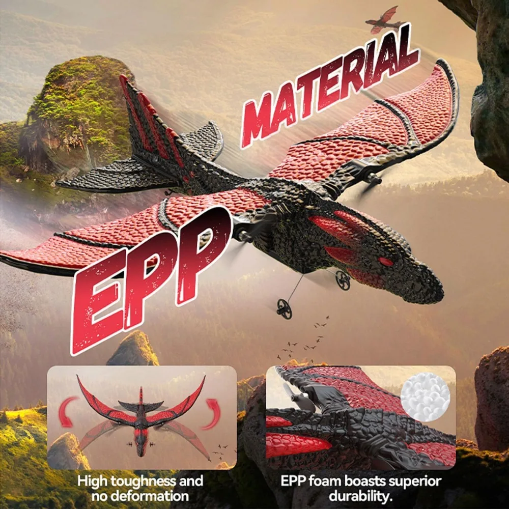 RC Dragon Plane para niños: Avión de juguete de espuma de 2 canales y 6 ejes para niños de 8 a 12 años, planeador principiante