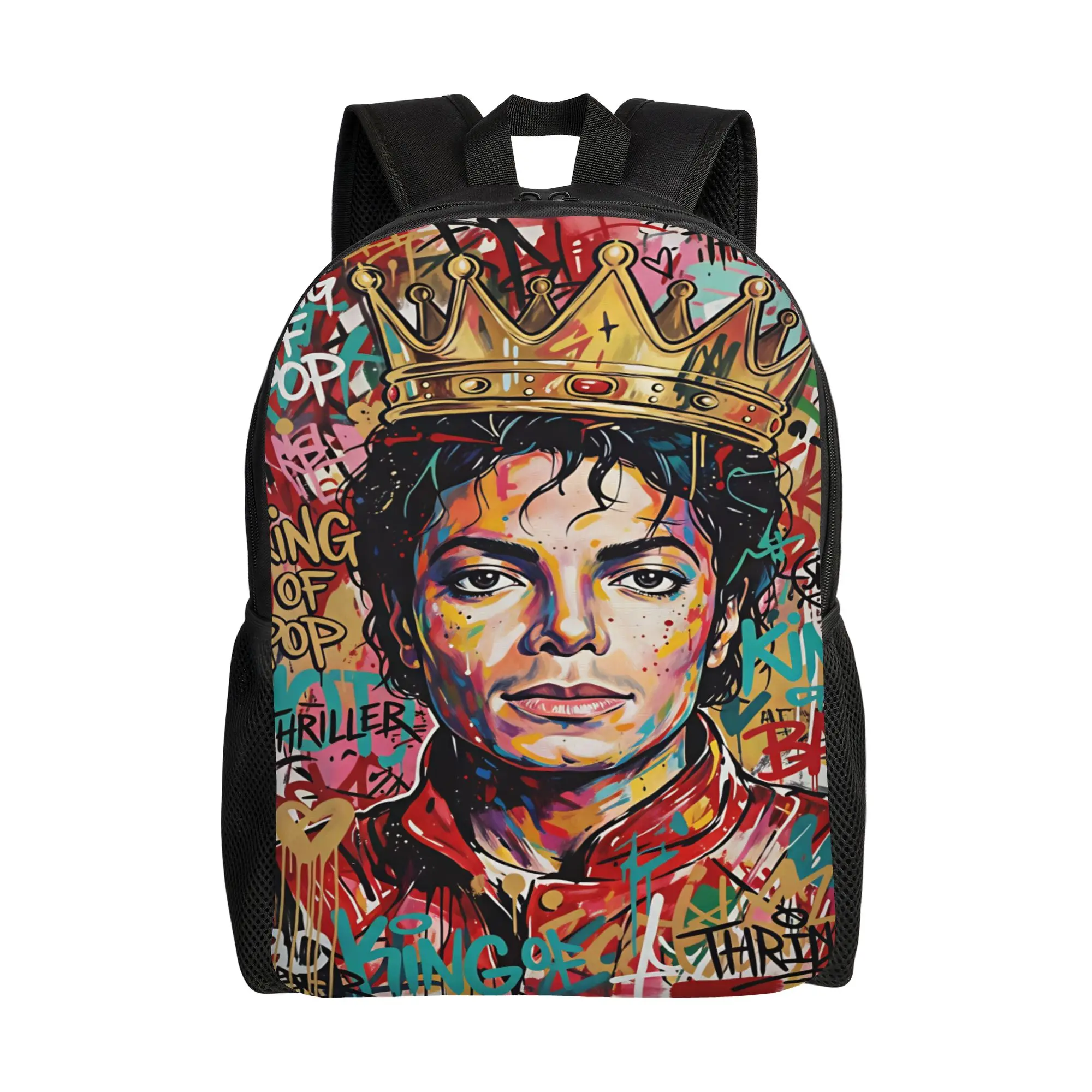 Michael Jackson Backpack  Unisex Polyester Outdoor Backpacks Big Fun High School Bags Rucksack