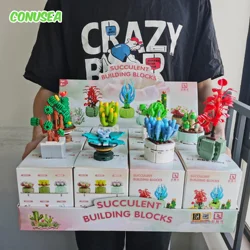 12PCS/Set Blind Box Toys Building Block Flower Succulents Plant DIY Children Assemble Small Brick Gifts Kids Toy for Boys Girls