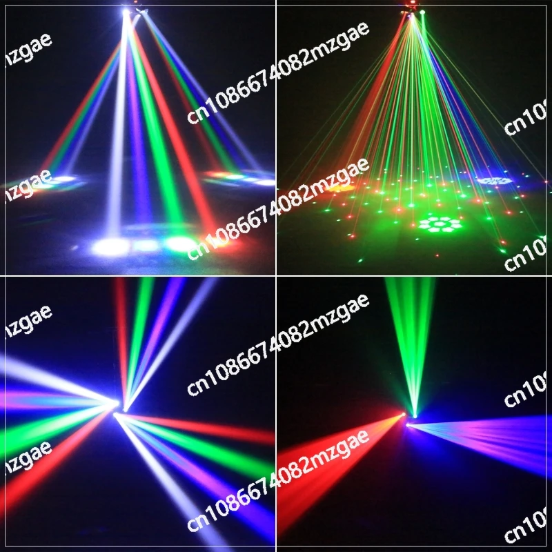 

80W RGB LED Beam Moving Head Light Mini Six Arm Stage Rotating Effect Lights Remote Controller DJ Disco Party Lamp