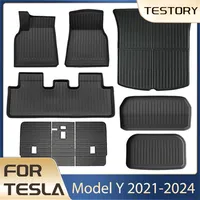 TPE Floor Mats for Tesla Model Y 2024 Accessories Anti-Slip Waterproof Cargo Liner Luggage Mat for Tesla Model Y 2021-2024