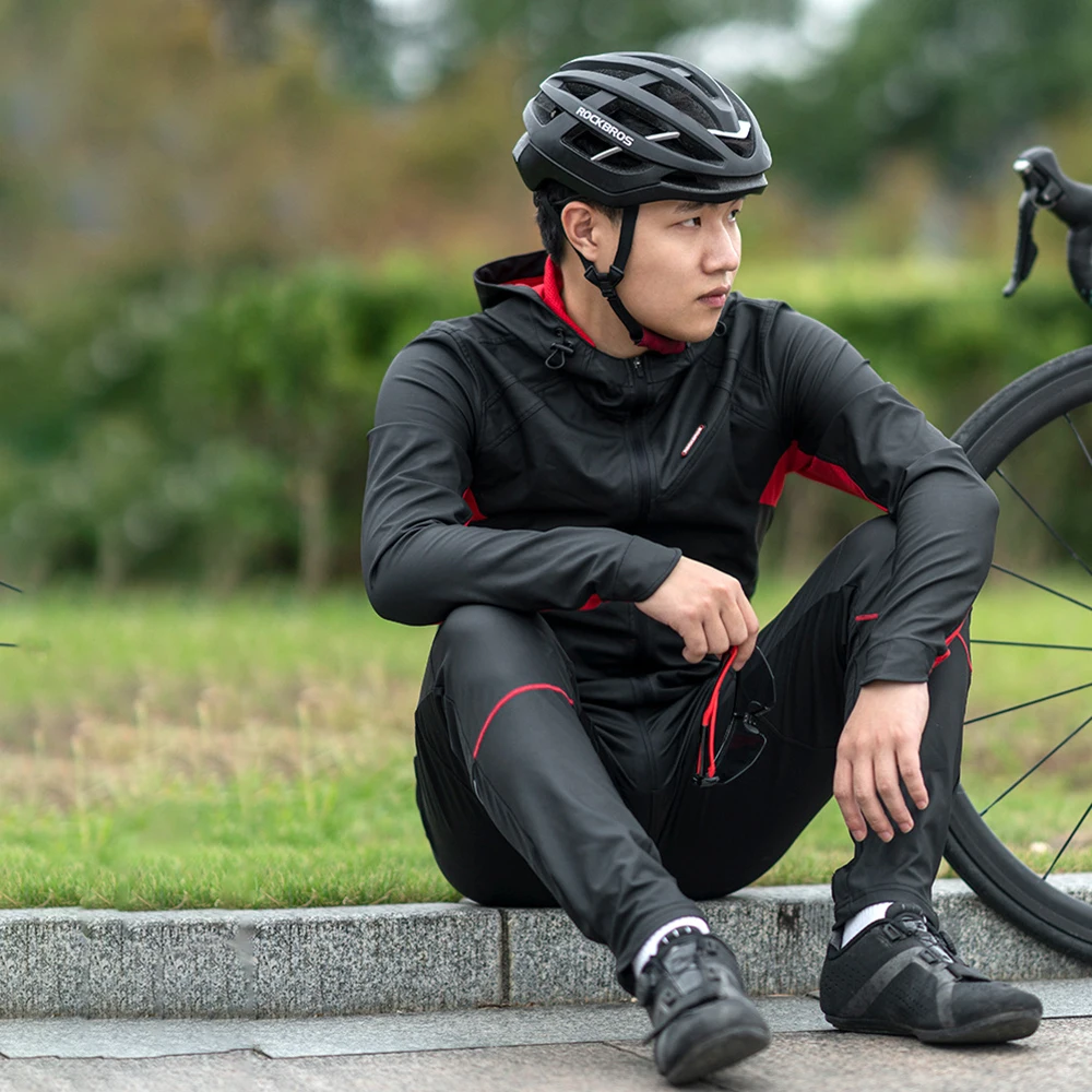 

ROCKBROS Cycling Suit Winter MTB Road Bicycle Temperature Windproof Men Jacket Set Fleece Warm Bike Jersey Sportswear