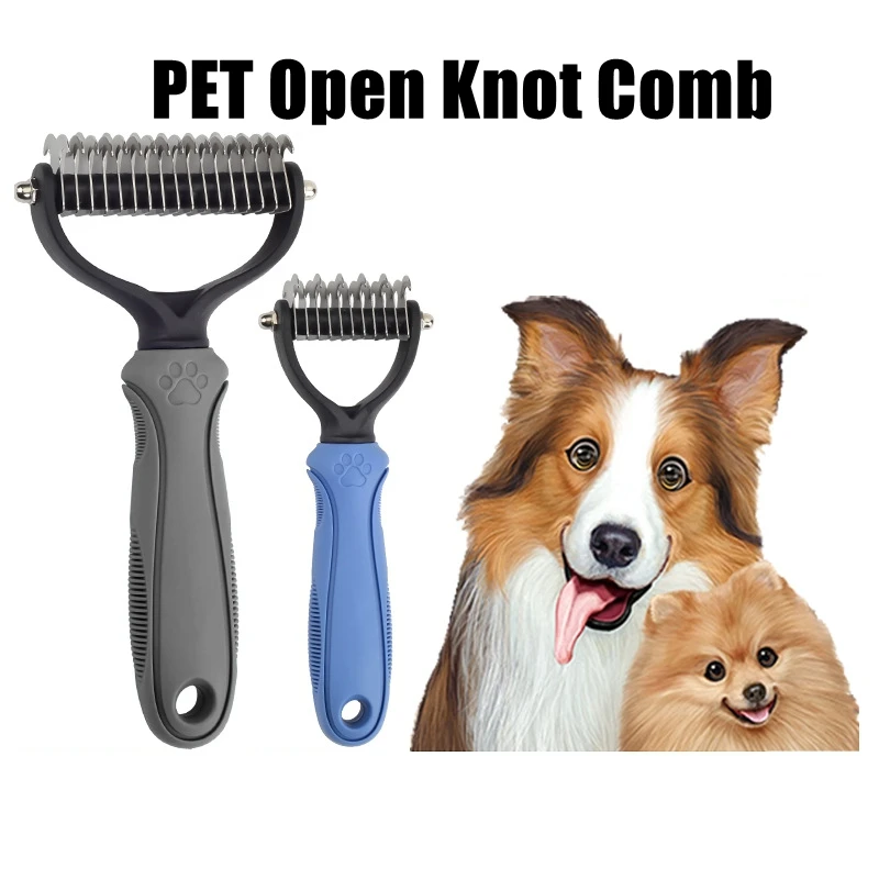 Dog Hair Brush Cat Brush Detangling Rakes Hair Removal Grooming Comb Removes Undercoat Rake For Pets