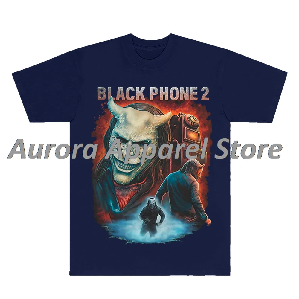 الهاتف الأسود 2 لقد تحذرت تي شيرت الهالوين أفلام الرعب ميرش النساء الرجال أزياء قصيرة الأكمام المحملة #4