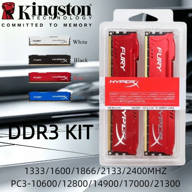 Kingston Desktop DDR3 Memoria 8GB 16GB Kit 1.5V High Speed DIMM 1333 1600 1866 2133 2400MHz PC3 RAM