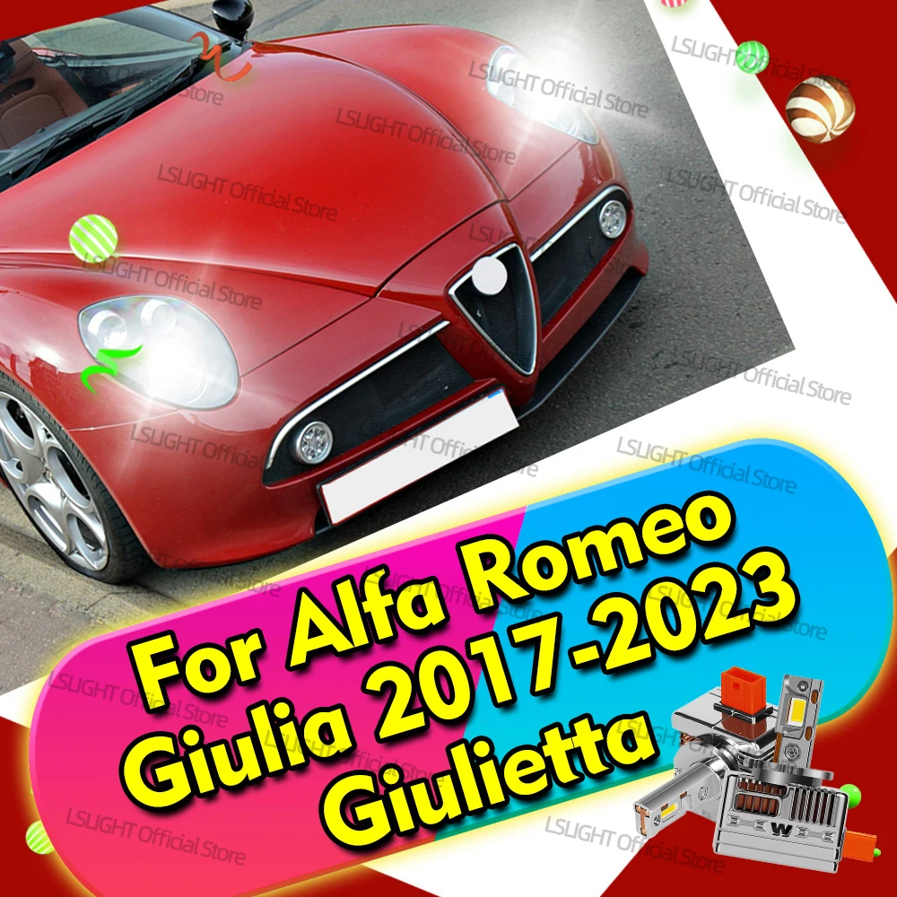 

2x For Alfa Romeo Giulia 2017 2018-2023 Giulietta HID To LED D5S Car Headlight Bulbs 30000LM Super Bright 6000K Direct Replace