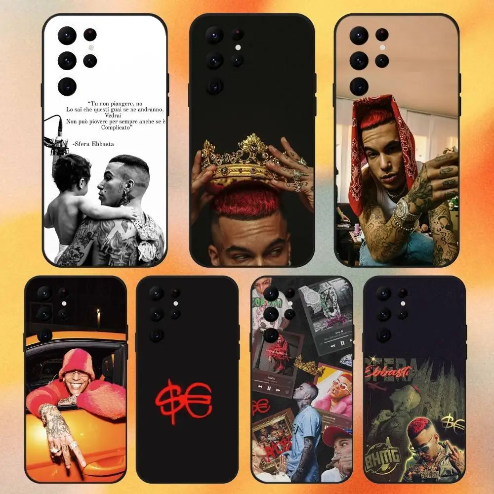 

Rapper Sfera Ebbasta Phone Case For Samsung S 25,24,23,22,30,21,10,9,Ultra,Plus,Lite,FE,4,5G Black Soft Case