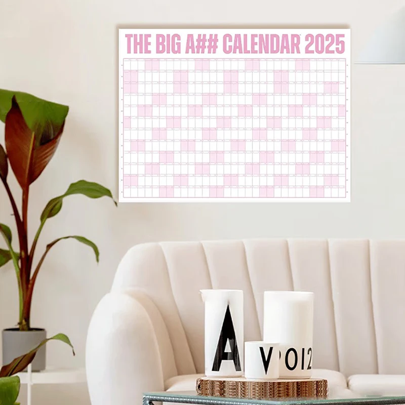 Calendrier mural 2025 Grand calendrier effaçable à sec pour mur, 1 planificateur de calendrier familial annuel, utilisez 2025 janvier - décembre 2025 2025