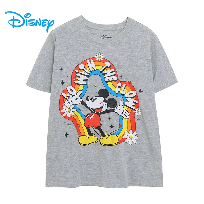 

Disney Mickey Mouse Print T Shirt Short Sleeve Women Casual Tshirt Top O Neck Cartoon Tee Cute Female Summer Streetwear Femme