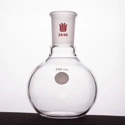 SYNTHWARE 단일 목 평평한 바닥 플라스크, 조인트 24/40, 용량 50mL-1000mL, 붕규산염 유리