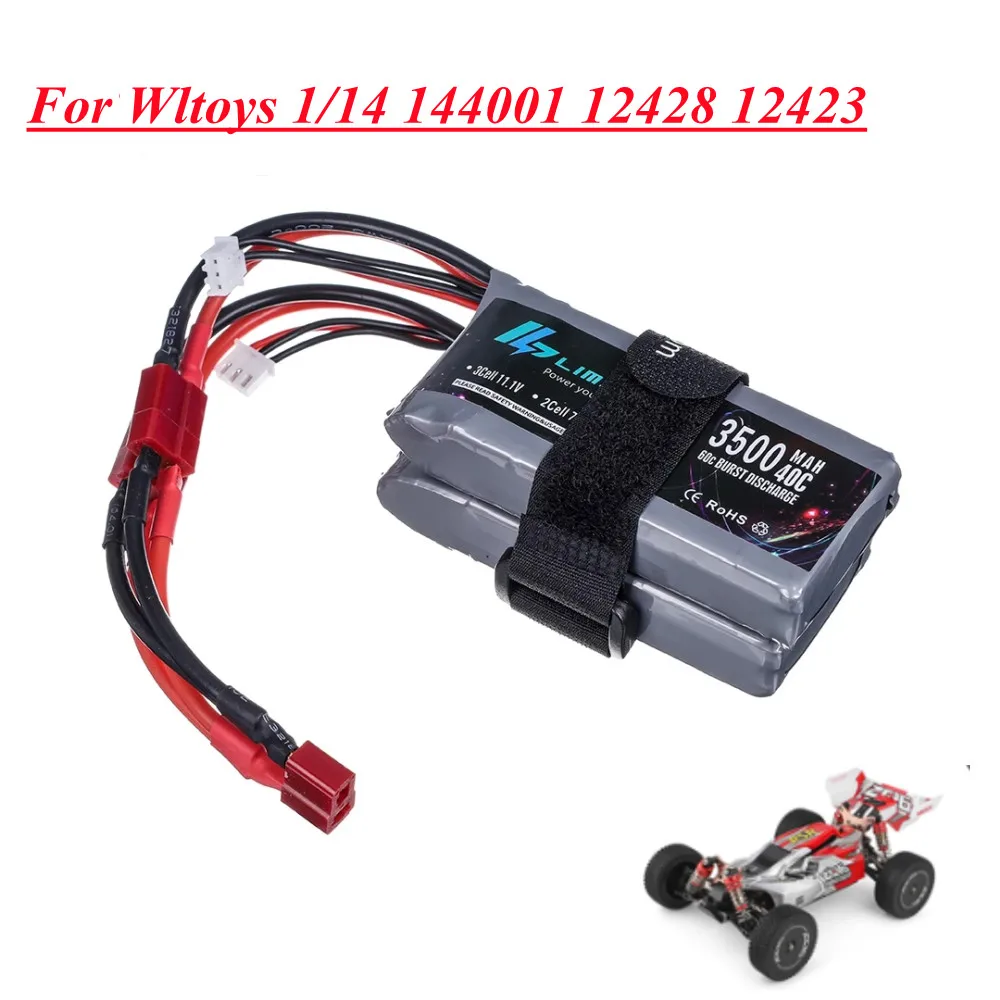 7.4V 3500mAh Lipo Battery For Wltoys 144001 12428 12423 RC Car Upgrade part 2s 7.4v Battery For feiyue 03 Q39