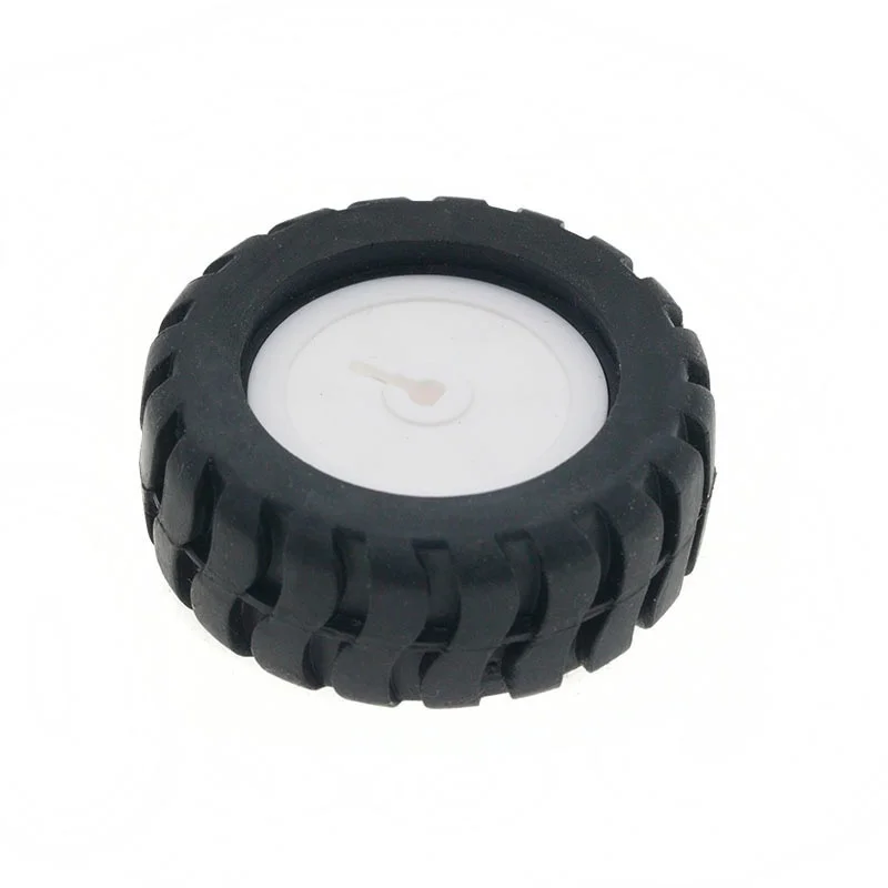 D-axis rubber tire Robot Accessories 43MM Tracking trolley model wheels With N20 gear motor view 2