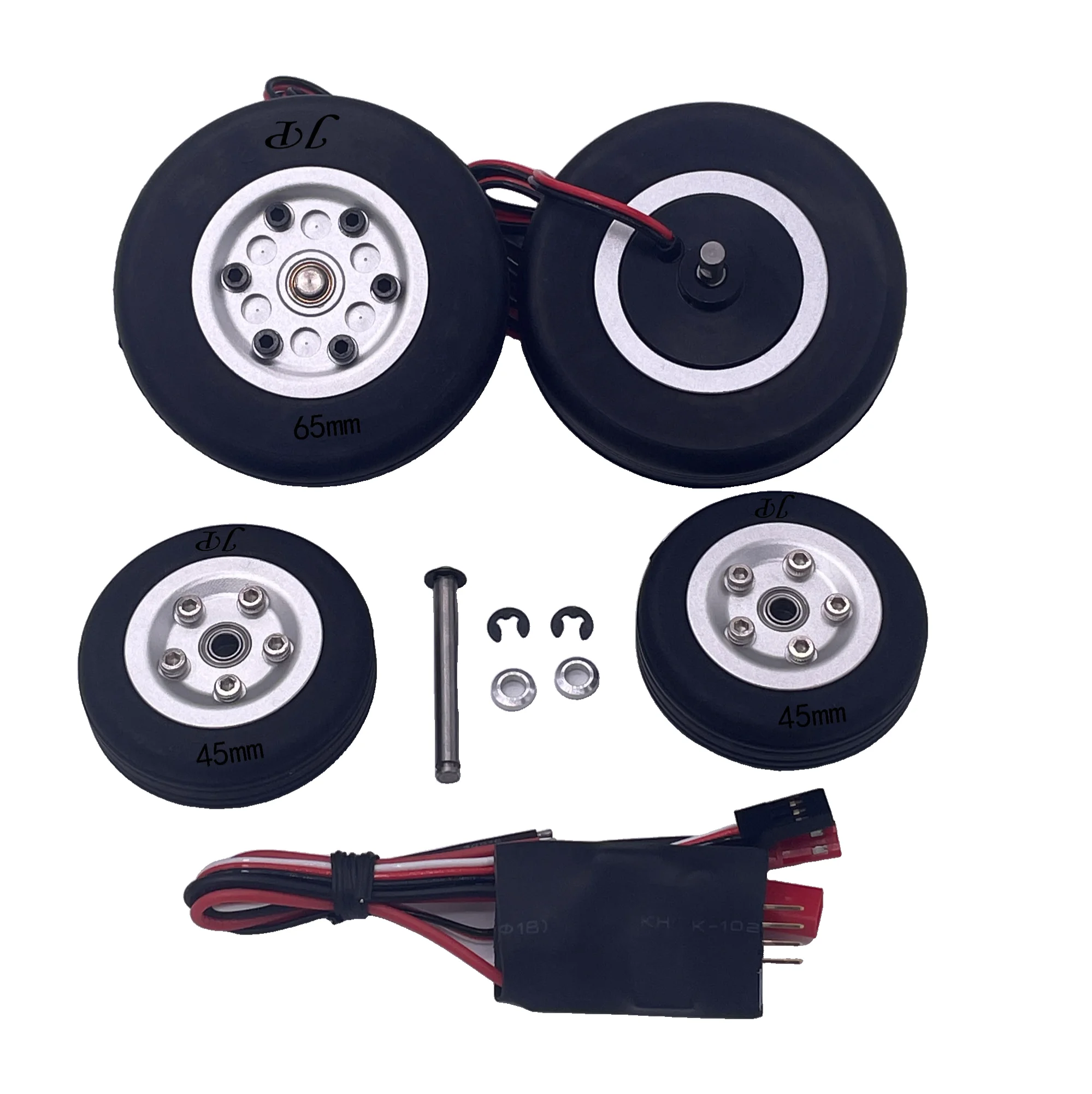 XAERO – roues de frein électriques RC avec pneus pneumatiques, caoutchouc Durable 50-80mm pour train d'atterrissage, compatibles avec les modèles à l'échelle 1/5-1/8