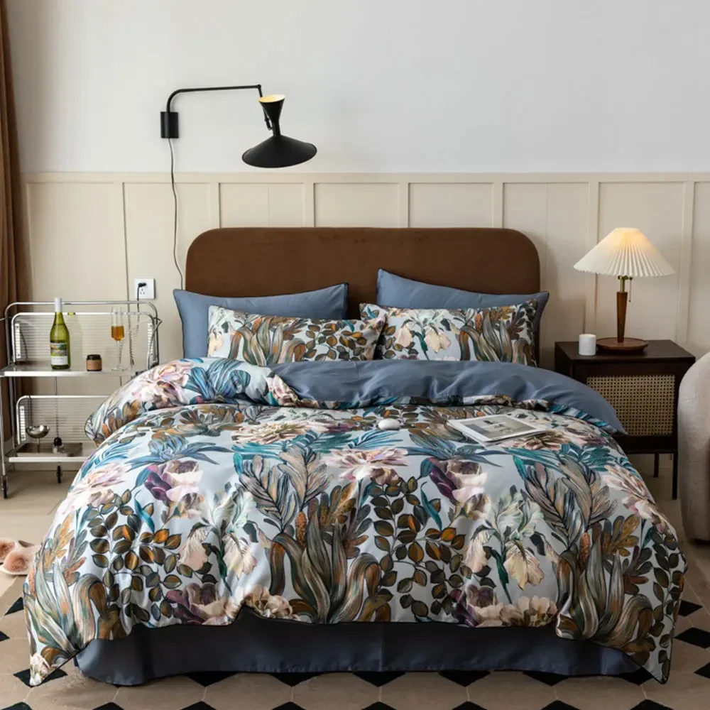 Svetanya Print Egyptian Cotton Bedding Set Queen King Ru Full Double Size Bedlinens Sheet Duvet Cover Set